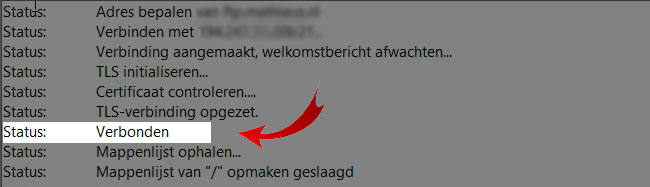 Filezilla log