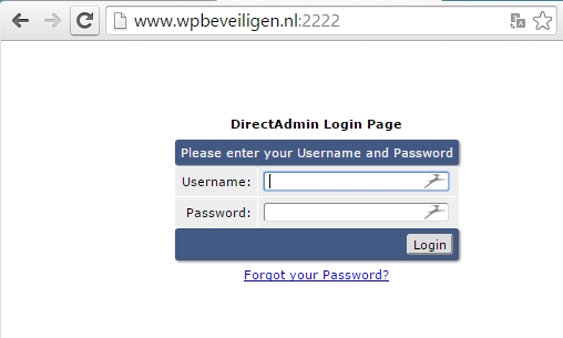 directadmin inloggen