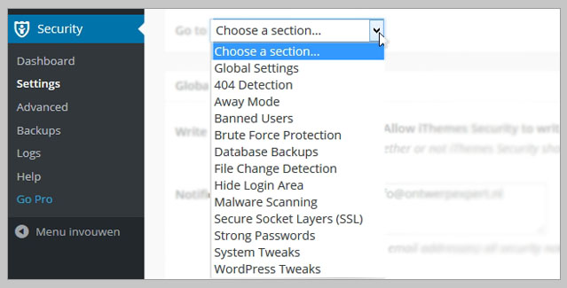 ithemes security configureren