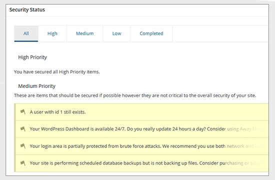 overzicht ithemes security