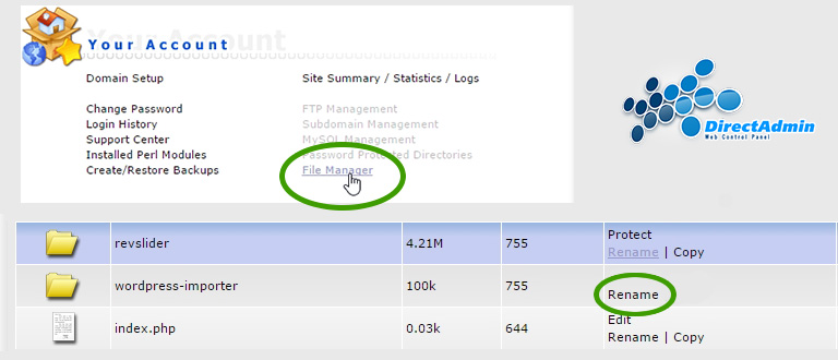 directadmin file aanpassen