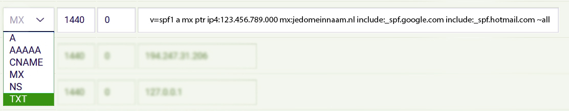 voobeeld dns spf