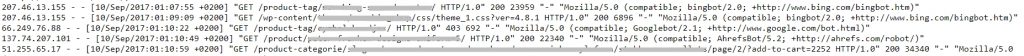server logs