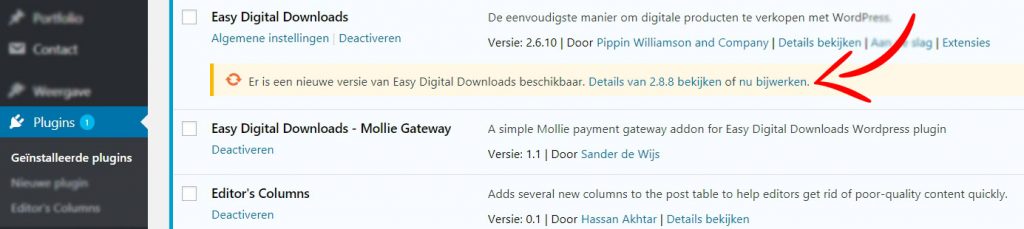 wordpress plugins onderhouden