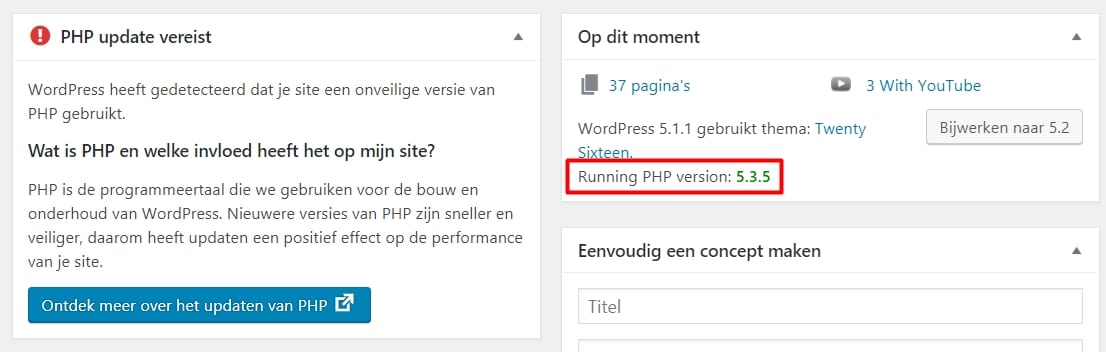 de php versie