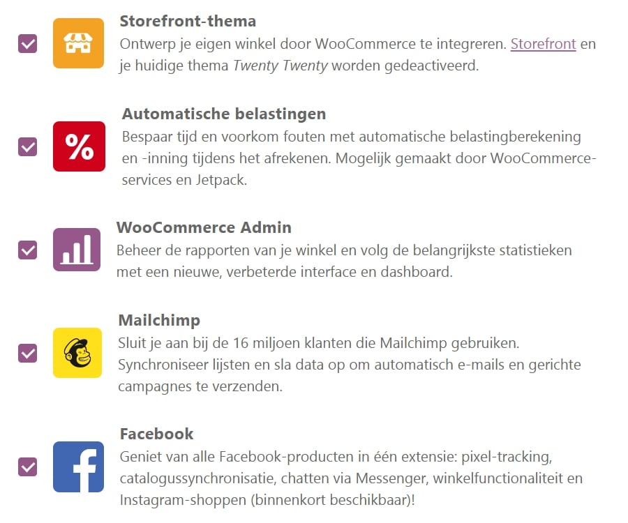 woocommerce aanbevolen plugins