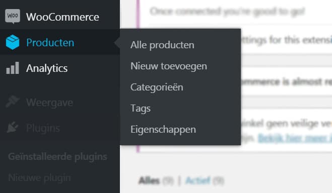 woocommerce admin menu