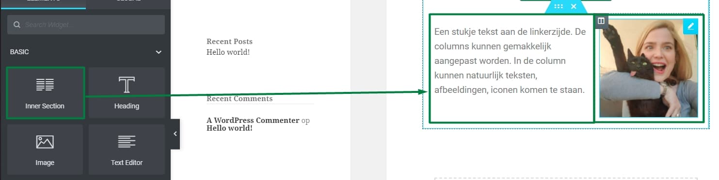 columns in elementor