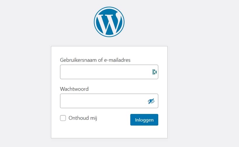 inlog pagina wordpress