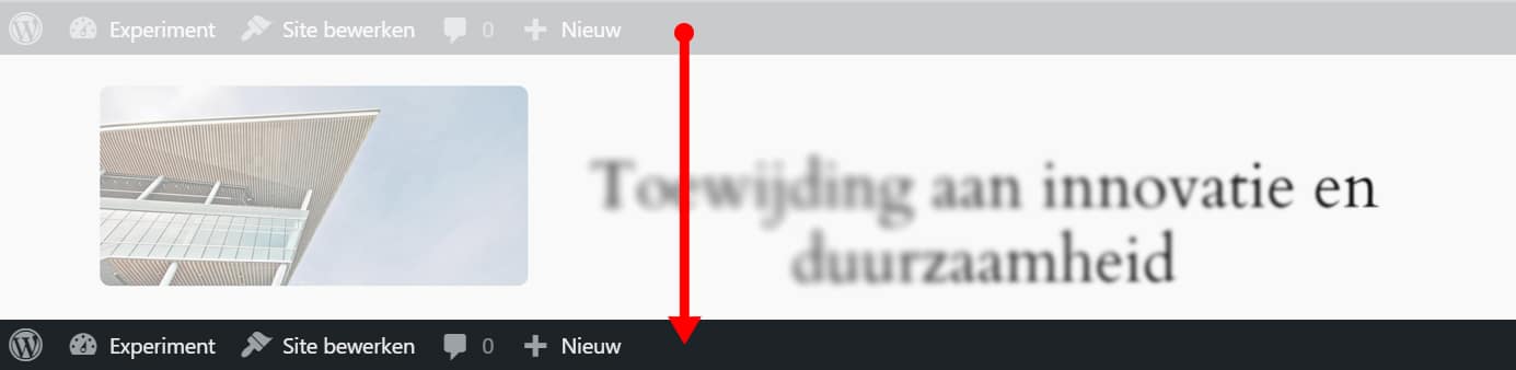 WordPress admin bar naar beneden