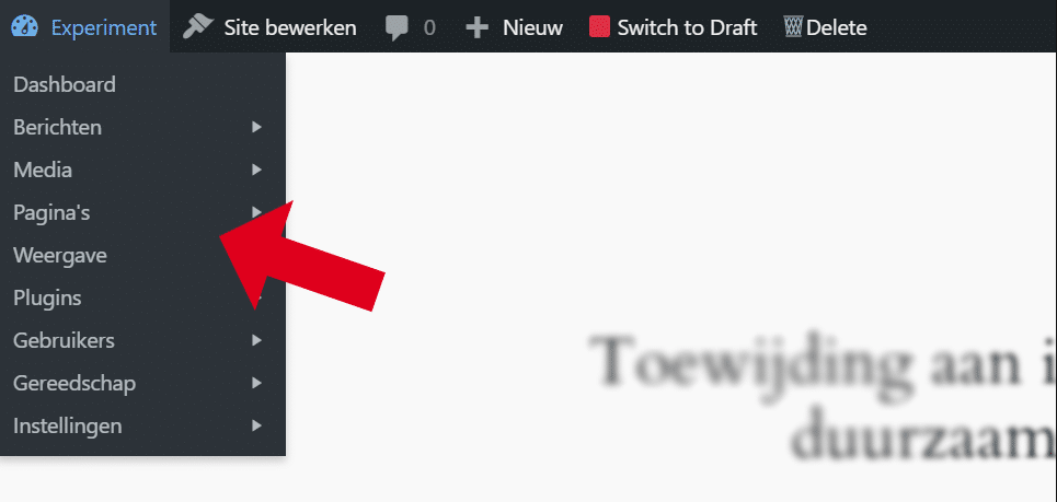een admin menu in je toolbar