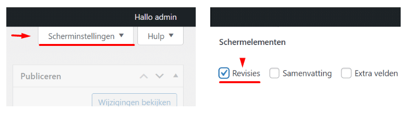 Revisies tonen in WordPress